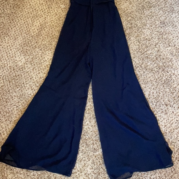 *Worn once* Navy Blue Morilee Jumpsuit. No flaws. - Picture 9 of 9